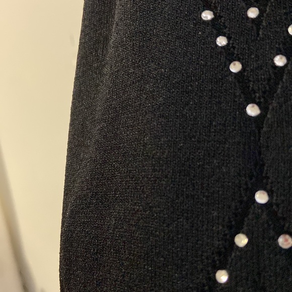 Bling Argyle Black Cardigan Long Sleeve - Picture 4 of 4